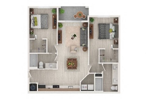 a floor plan of a house with a bedroom and a living room